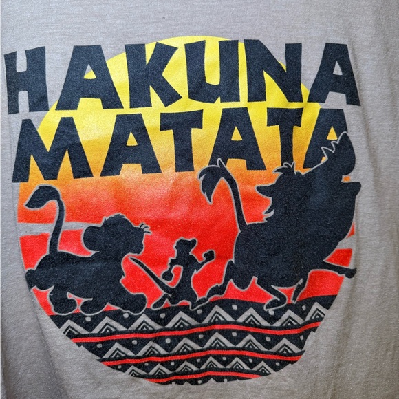 Disney - Hakuna Matata Lion King Cartoon Shirt Short Sleeve Graphic Tee Size XL - Picture 4 of 5